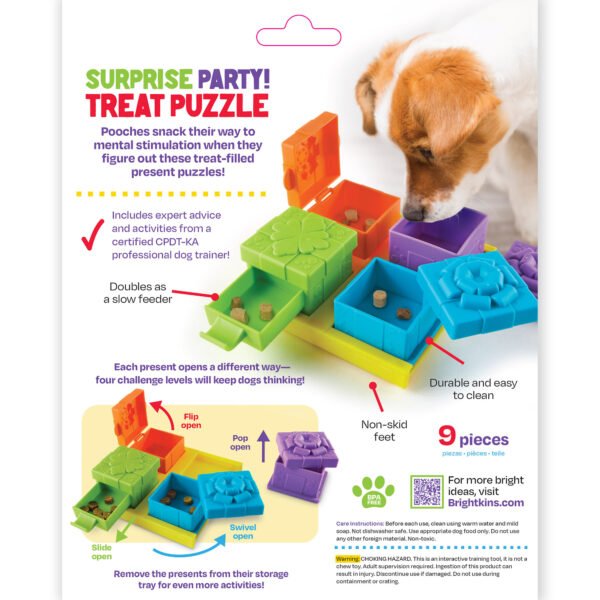 Brightkins Surprise Party! Dog Treat & Food Interactive Puzzle Toy - Image 2
