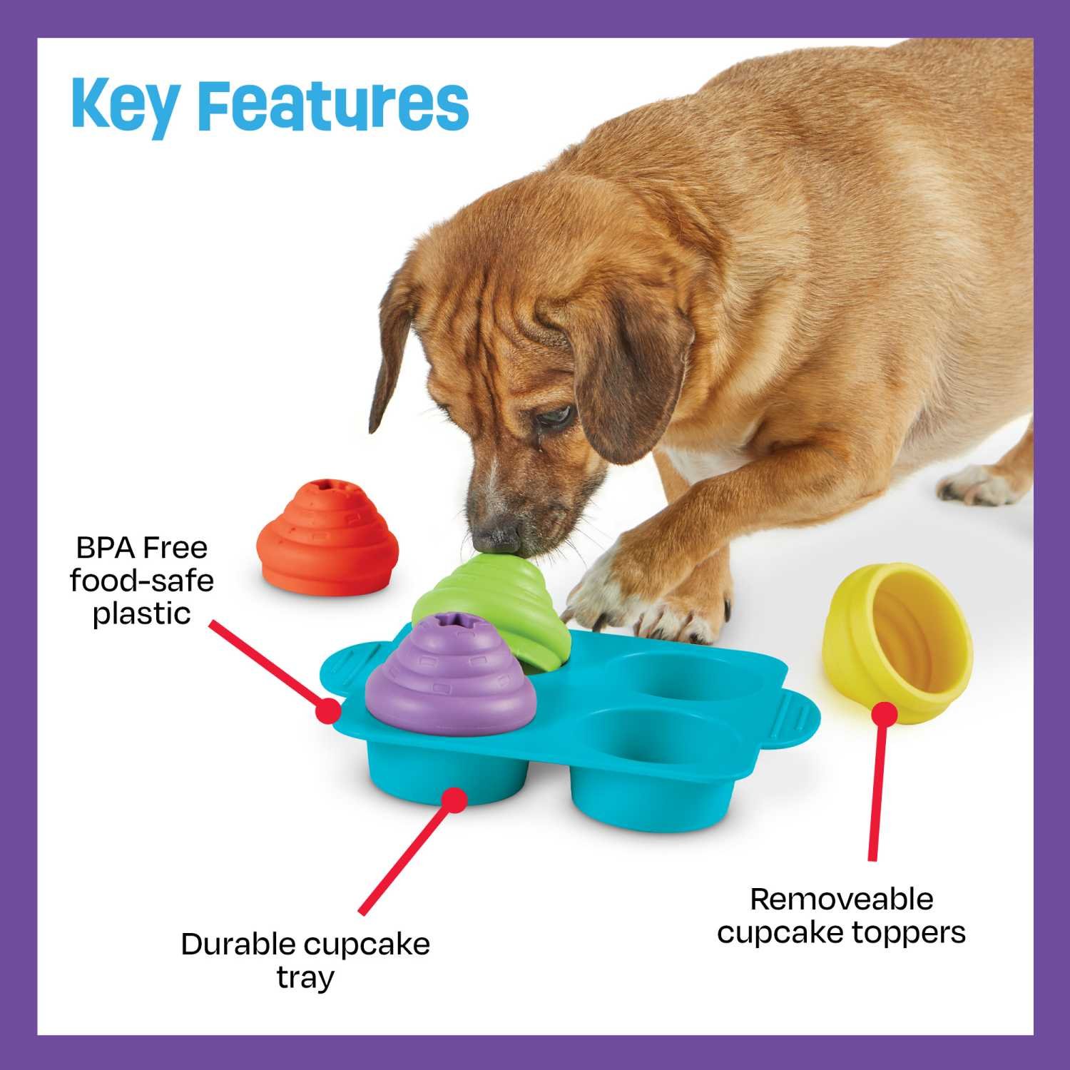 Brightkins Cupcake Party! Interactive Dog Treat Dispensing Toy & Puzzle - Image 2