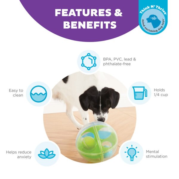 Nina Ottosson A-Maze Ball Dog Puzzle Treat Ball - Dog Enrichment Toy - Image 2