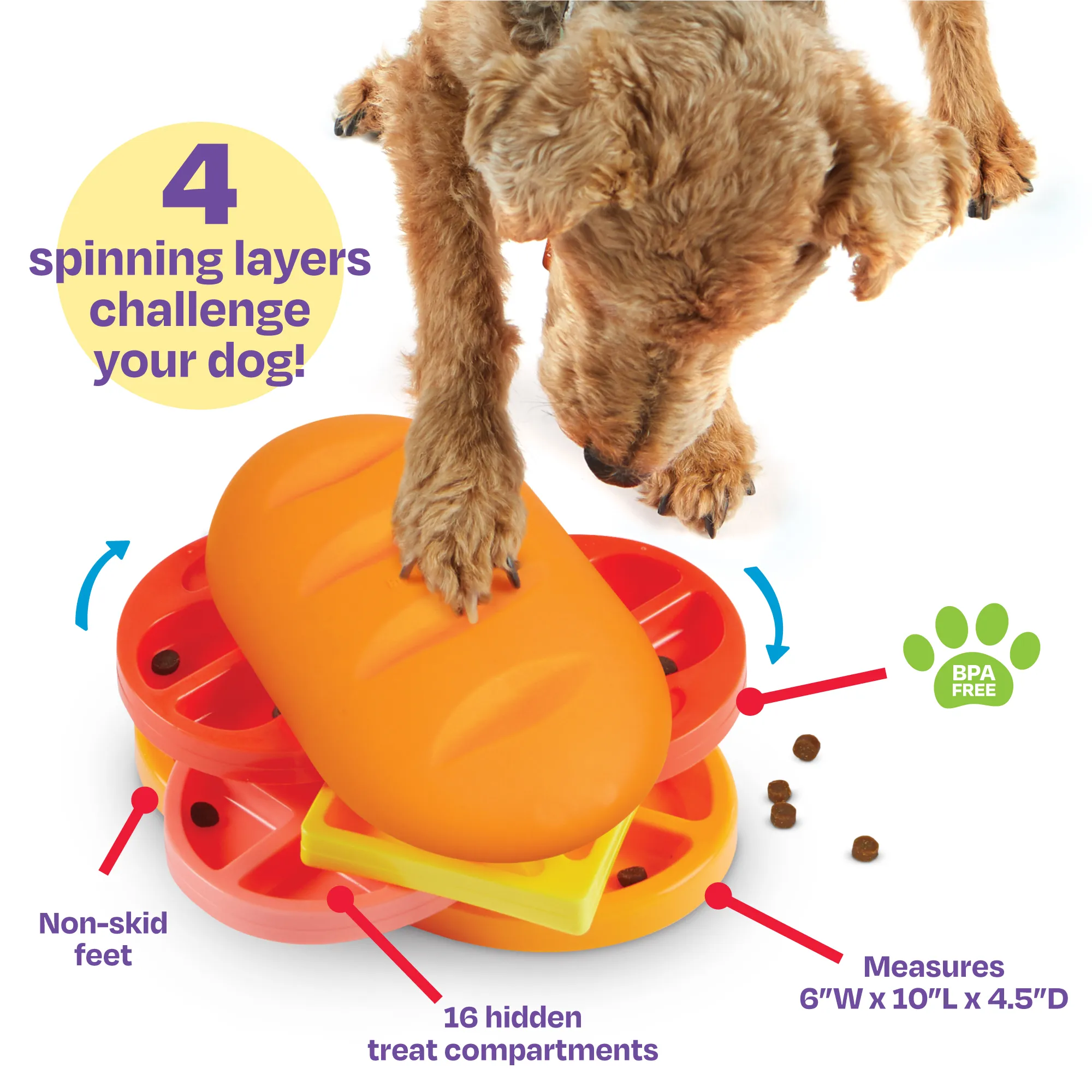 Brightkins Pupstrami Surprise! Interactive Dog Treat & Food Puzzle Toy - Image 2