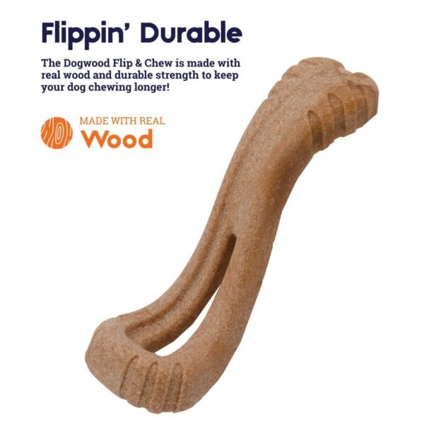 Petstages Dogwood Flip & Chew Real Wood Textured Dog Bone - Medium - Image 2