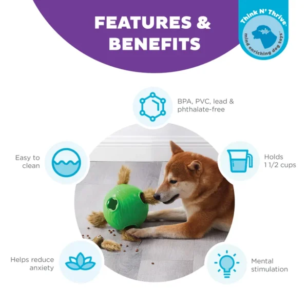 Outward Hound Dog Snuffle N' Treat Ball with 6 Plush Chipmunks - Image 2