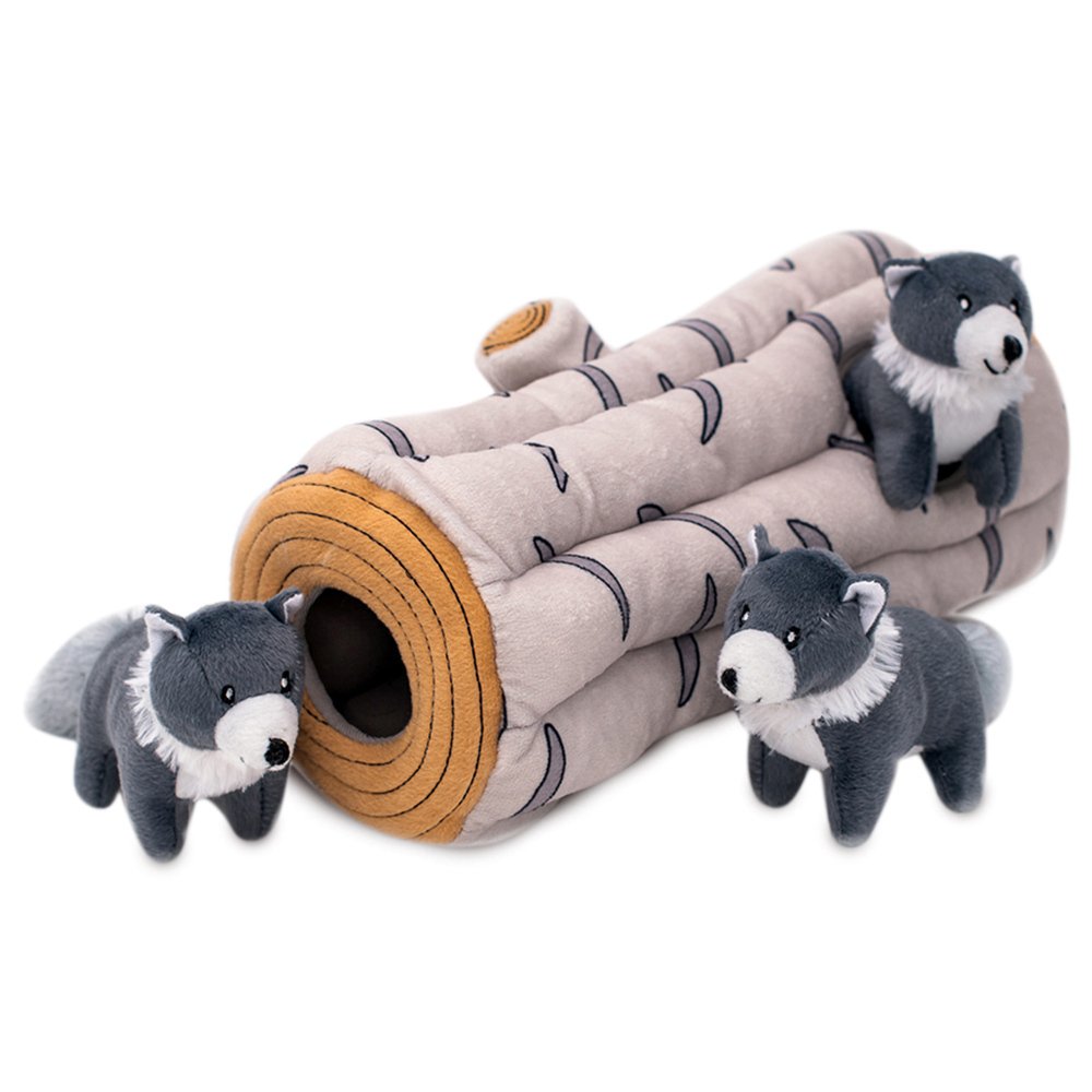 Zippy Paws Zippy Burrow Interactive Dog Toy - Log + 3 Wolves - Image 2