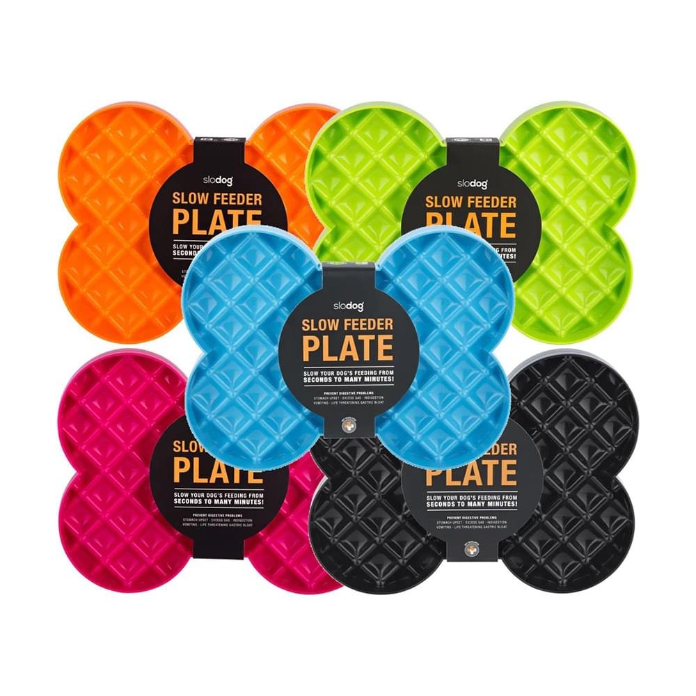 SloDog by Lickimat - Bone-Shaped Slow Food Bowl for Medium & Large Dogs